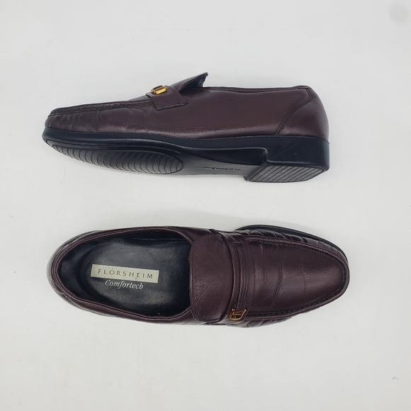 Florsheim Shoes Men 10.5D Riva Moc Toe Bit Loafers Burgundy - Picture 6 of 13